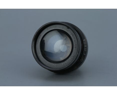 A Cooke Speed Panchro f/2 50mm Lens,black, serial nol 278872, body, G-VG, elements, G-VG, some light haze and very light clea