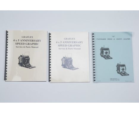 Three Graflex Serice &amp; Parts Manuals,including one for the Pacemaker Speed &amp; Crown Graphic (3)