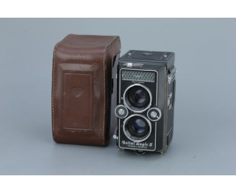 A Rollei Magic II TLR Camera,serial no. 2541518, with Schneider Xenar f/3.5 75mm lens, body, G, shutter not tested, lens, G, 