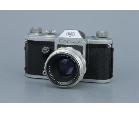 A Zeiss Ikon Contax D SLR Camera,with Carl Zeiss Biotar T f/2 58mm lens, body, G, shutter working, lens, G, some light cleani