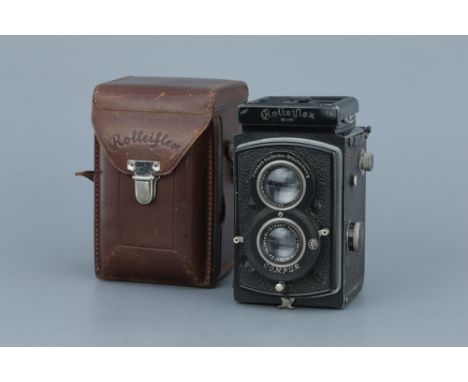 A Rollei Rolleiflex Old Standard TLR Camera1932, black, serial no. 207061, with Carl Zeiss Jena Tessar f/3.8 75mm lens, seria