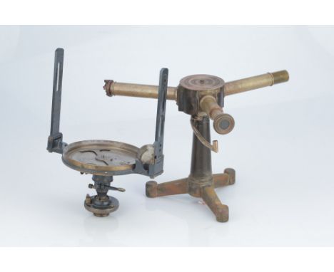 Scientific Instruments,Including a Bunsen-pattern spectroscope, missing eyepiece, a miners dial engraved 'ALEX MABON &amp; SO