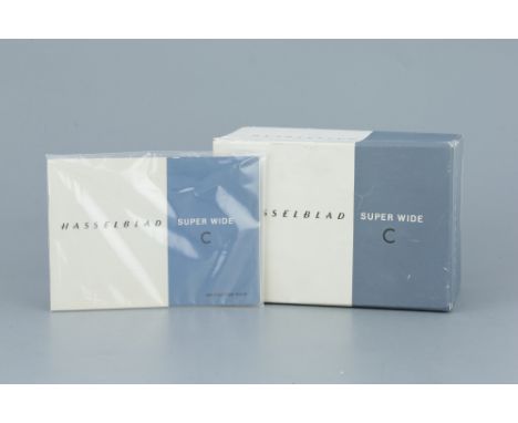 A Hasselblad Super Wide C Empty Box,early cream &amp; blue box, with internal lower card packing block and instruction manual