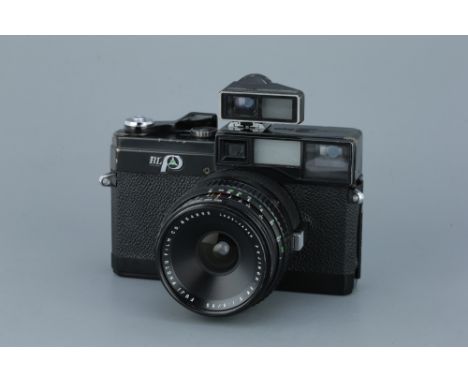 A Fuji Fujica G690 BLP Medium Format Rangefinder Camera,black, with Fujinon SW f/8 65mm lens, body, G, lens, G-VG, some light