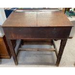 Large early 19th century oak double clerk's desk from Bryan Hall's Mill in Louth W110cm D81cm
