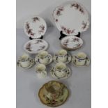 Royal Albert - Lavender Rose 3 tea plates, 4 saucers, 1 cake plate, W H Grindley - Hutton pattern