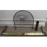 Brass Fender with inside measurement to fit hearth 41cm x 30cm, Brass fire screen / fireguard 65cm w