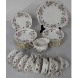 Royal Standard part tea set comprising 1 cake plate, 11 tea plates, 11 saucers, 8 cups, 1 milk jug