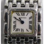 Cartier Panthere 2420 steel wristwatch with mother of pearl face - advised new battery recently