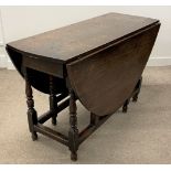 18th century style oak gate leg table122cm by 148cm Ht 73cm