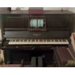 Angelus Player Piano / pianola by Herbert Marshall & Sons London & a quantity of piano rolls (