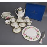 Royal Worcester 'Royal Garden' boxed cake plate and knife, Paragon Athena tea set and Portmeirion