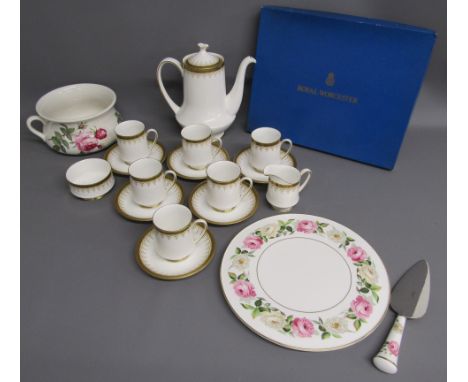 Royal Worcester 'Royal Garden' boxed cake plate and knife, Paragon Athena tea set and Portmeirion chamber pot&nbsp;