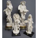 4 Florence Sculture d'art Giuseppe Armani figures - Winter 295F - Spring 293F - Spring lady with