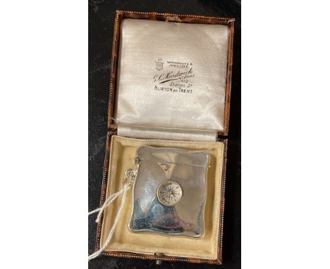 H/M silver Vesta case with compass inset