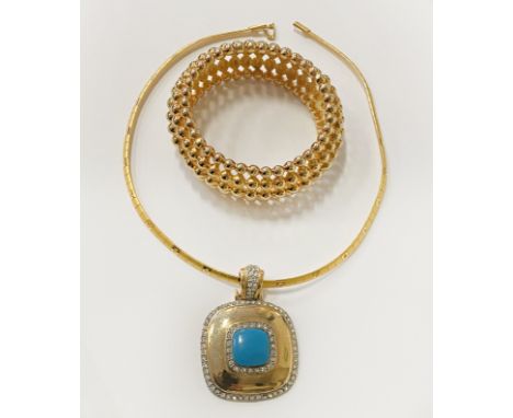 CHRISTIAN DIOR BANGLE &amp; TWO OTHER JEWELLERY ITEMS