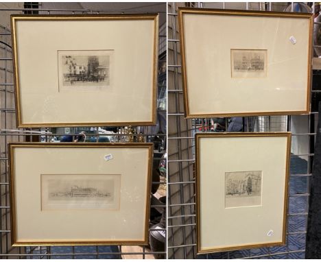 WILLIAM WALCOT (1874 - 1943) ETCHING &amp; DRY POINTS (4 TOTAL)