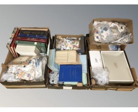 A large quantity of stamps, loose and in albums, other philatelic materials. (3 boxes)