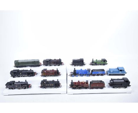 Twelve unboxed '00' gauge locomotivesComprising a Lima 0-4-0 D2 785 shunter in blue intercity livery, Hornby 0-6-2 tank locom