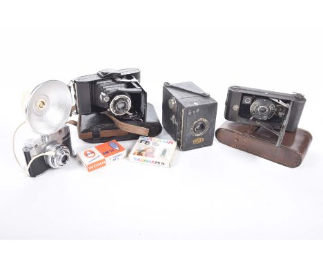 A Ensign camera plus further cameras, early 20th CenturyTo include examples by Voighlander Bessa etc. (4)