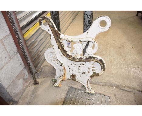 A pair of Coalbrookdale type cast iron bench supports.
