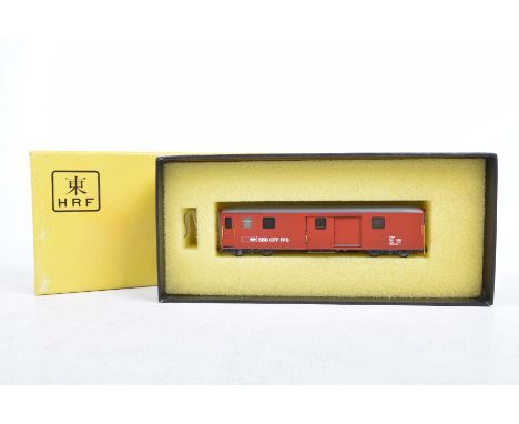 A boxed HRF HOm gauge D1611 parcel wagon In red SBB-CFF livery with leaflet.