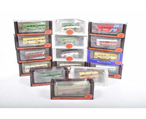 Fifteen boxed exclusive first edition diecast buses.