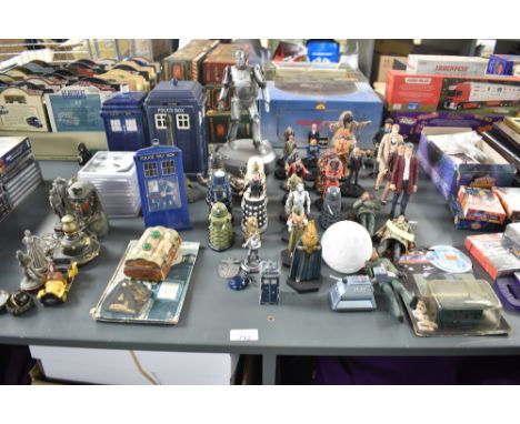 A collection of Doctor Who collectables including Dapol Davros Dalek, similar unnamed Daleks, 2006 BBC Cyberman x2, various s