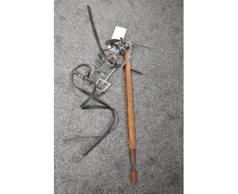 "A Stubai Wallner Ice Axe,&nbsp; length 78 cm along with a pair of Salewa adjustable crampons"