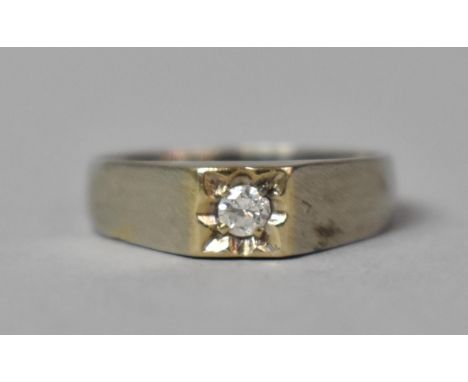 An 18ct White Gold and Diamond Engagement Ring, Has Been Resized, 4.6gms, Diamond Approx 1/8th of a Carat. Size R.5 