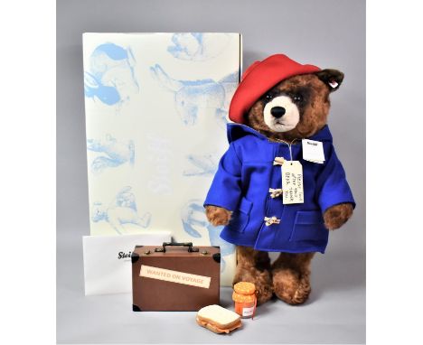 A Steiff Limited Edition 'Paddington' Bear, no. 175/500, Chestnut, 60cm, Complete with Suitcase, Jar of Marmalade and Sandwic