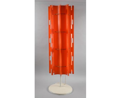 A 1970's Lamp with Pierced Plastic Shade and Circular Base, 94cm high 