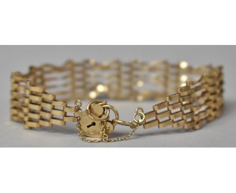 A Vintage 9ct Gold gate Link Bracelet, 9.1gms 