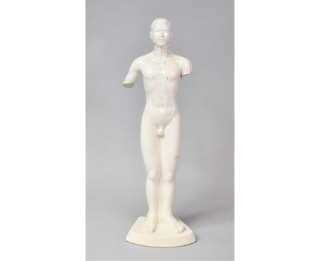 A Mid 20th Century Chinese Ceramic Acupuncture Figure, Historic Loses and Repairs to Arms, 53cm High 