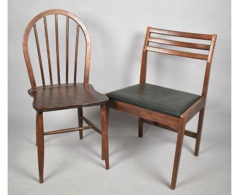 A Vintage 1970's Ladder Back Chair and a Spindle Back Example 