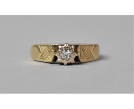 A Vintage 9ct Gold and Diamond Ladies Engagement Ring, Birmingham Hallmark, 3.2gms, size N 