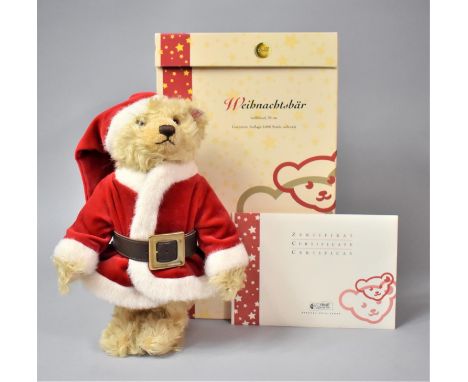 A Limited Edition Steiff Bear, Christmas Teddy Bear (Weihnachtsbar), no. 646/2000, Complete with Certificate and Box. Light B