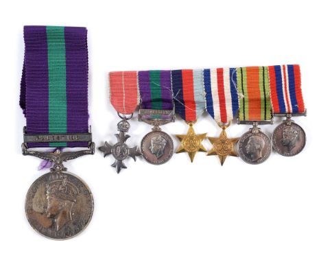 THE GSM bar PALESTINE TO 2-Lt G S BRODRICK IRISH GUARDS. A General Service Medal bar Palestine awarded to George Sinclair Bro