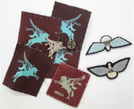 WW11 PERIOD PARACHUTE WINGS-BADGES etc. Two different pattern Parachutist Wings, never having been sewn to a uniform. A singl