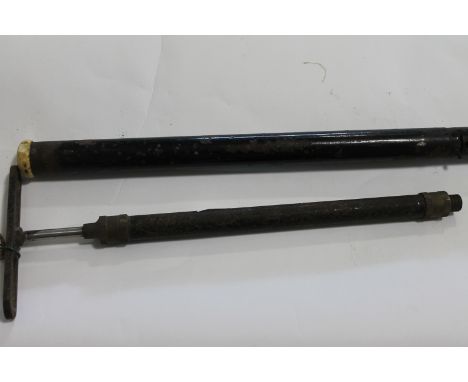AN AIR GUN WALKING STICK A 19thC Air Gun in Walking Stick or Cue form, 37" in length with steel body. No visible maker with b