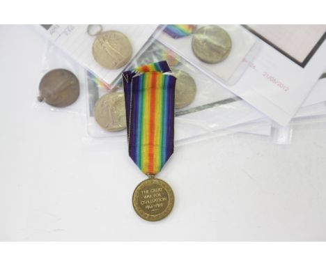 GT WAR VICTORY MEDALS. (6) Named to 1. 130540 Pte W (William ) Lewis MGC. (Entitled to a pair only). 2. 13259 Dvr W (William)