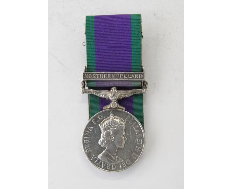 A CSM BAR NORTHERN IRELAND TO THE D E R R. A Campaign Service Medal bar Northern Ireland named to 24775547 Pte M J Redclift D