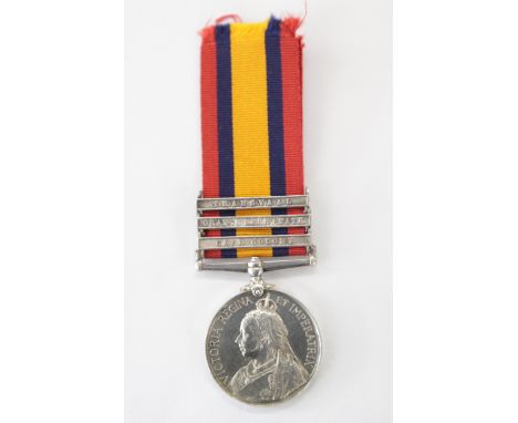 A THREE BAR QSA TO THE 6th E. D.  R. G. ARTILLERY. A three bar Queens South Africa Medal, with Cape Colony-Orange Free State 