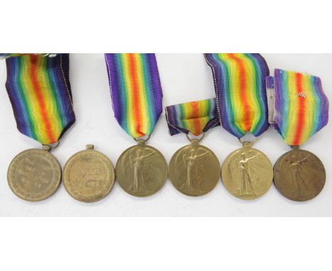SINGLE VICTORY MEDALS. (12) Victory Medals to various recipients and regiments.  1. 9058 Pte G Dougherty Cheshire Regt 2. 195