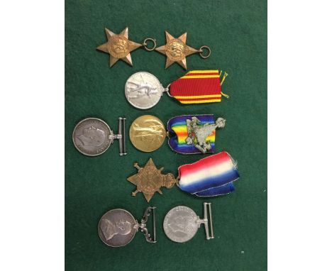 A 9th Battn YORKSHIRE MM & TRIO etc.A GV Military Medal named to 8470 Sjt W Wilkinson 9/Yorks R. A 1914/15 Star, British War 