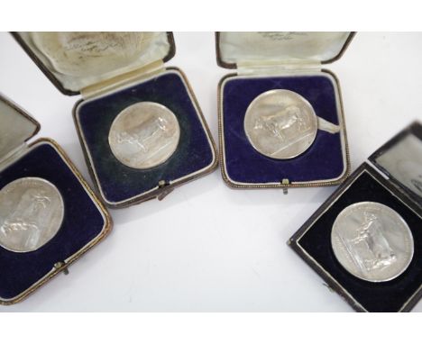 FOUR LIMERICK SHOW PRIZE MEDALS. Four cased silver Cattle Medallions, with Bull facing left obverses. Irish Polled Aberdeen A