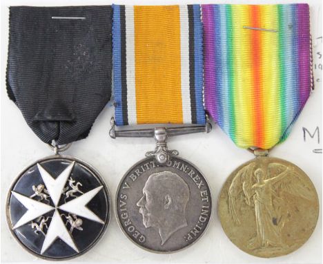 A BUCKS HUSSARS- SUFFOLK & HAMPSHIRE REGT PAIR etc. An officers St John of Jerusalem in scm and enamel. British War & Victory