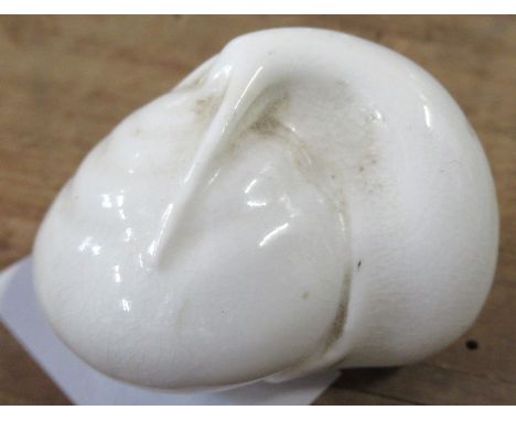 A Royal Worcester porcelain netsuke, modelled as a snail