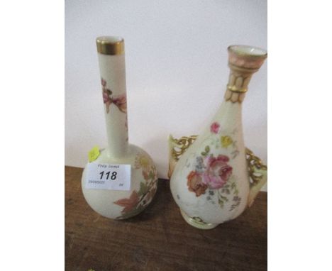 Two Royal Worcester gilded ivory vases, one restored