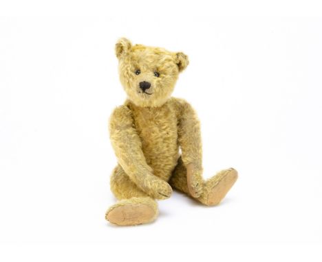 ’Lewis’ an interesting Steiff teddy bear circa 1910, with shorter golden mohair, black boot button eyes, pronounced clipped m